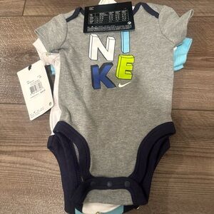 Nike Gray and Navy Kids Bodysuit
